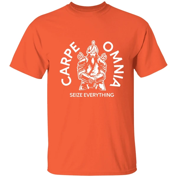 carpe omnia seize everything shirt orange