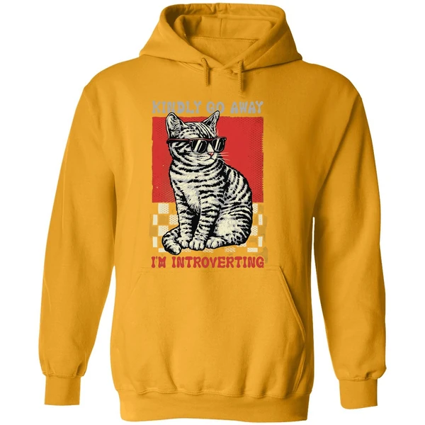 Cat Kindly Go Away Im Introverting Hoodie