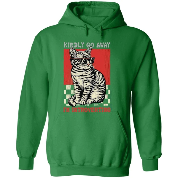 Cat Kindly Go Away Im Introverting Hoodie - Image 2