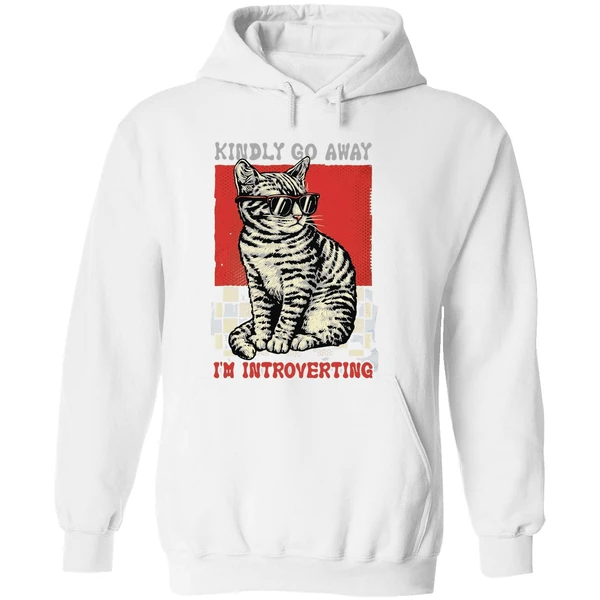 Cat Kindly Go Away Im Introverting Hoodie - Image 8