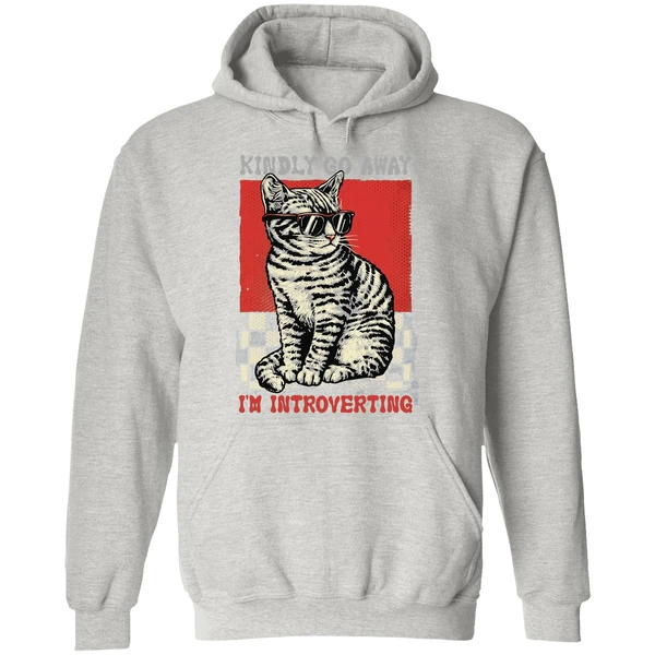 Cat Kindly Go Away Im Introverting Hoodie - Image 9