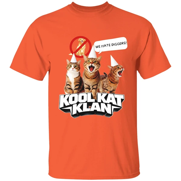 cat kool kat klan we hate diggers shirt orange