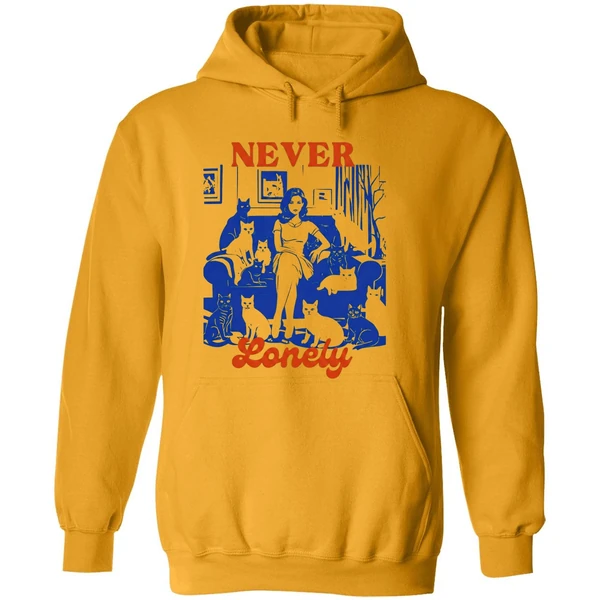 Cat Lady Never Lonely Hoodie