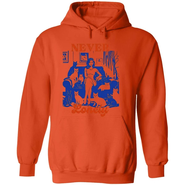 Cat Lady Never Lonely Hoodie - Image 6