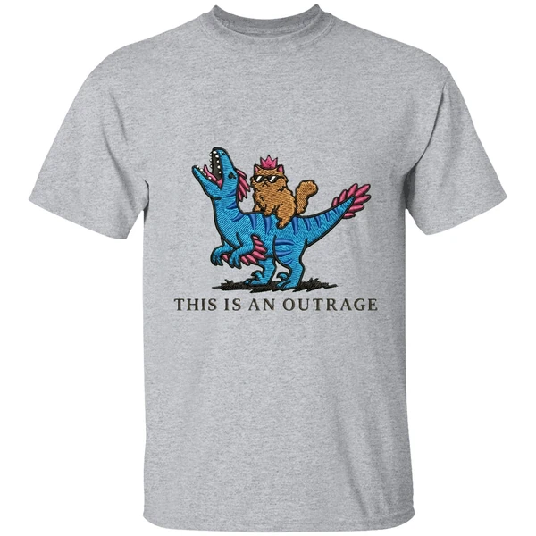 cat lover embroidered princess donut and mongo this is an outrage shirt sportgrey