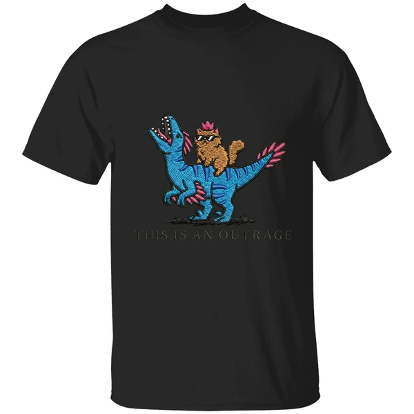 Cat Lover Embroidered Princess Donut And Mongo This Is An Outrage Shirt - Image 7