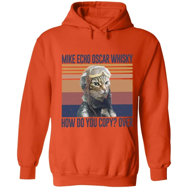 Cat Pilot Mike Echo Oscar Whisky How Do You Copy Over Hoodie - Image 5
