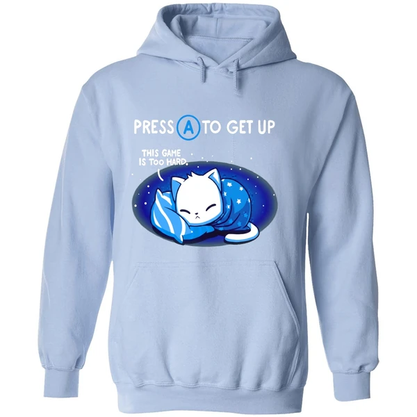 Cat Press A To Get Up This Game Is Too Hard Hoodie - Image 4