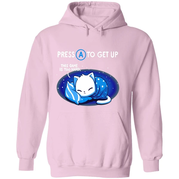 Cat Press A To Get Up This Game Is Too Hard Hoodie - Image 5