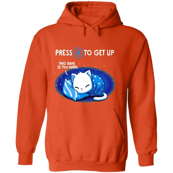Cat Press A To Get Up This Game Is Too Hard Hoodie - Image 6