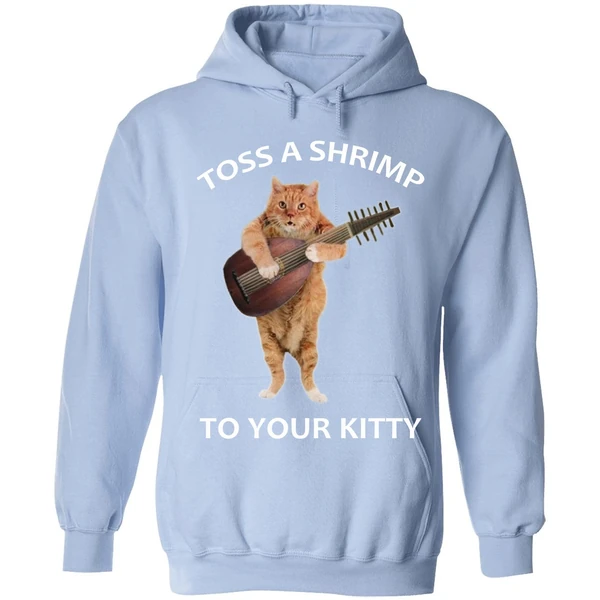 Cat Toss A Shrimp To Your Kitty Hoodie - Image 3
