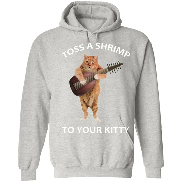 Cat Toss A Shrimp To Your Kitty Hoodie - Image 7