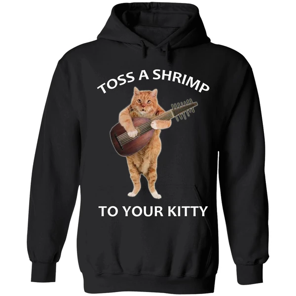 Cat Toss A Shrimp To Your Kitty Hoodie - Image 8