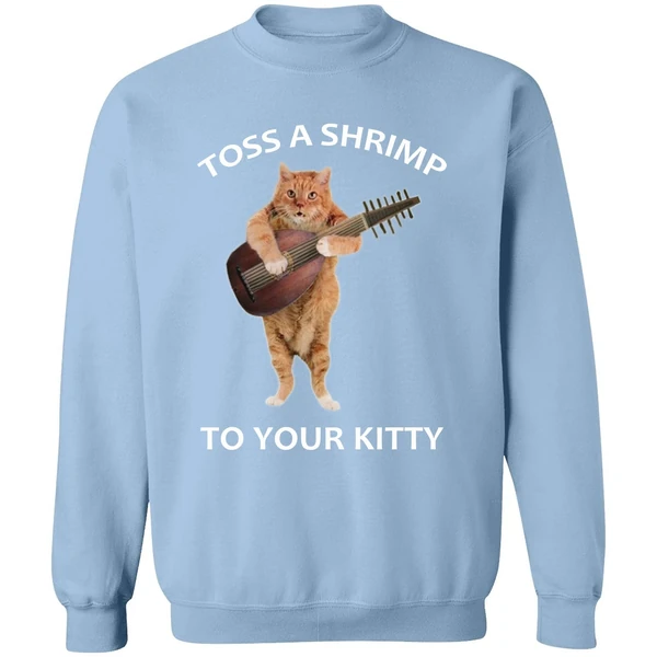 Cat Toss A Shrimp To Your Kitty Sweatshirt - Image 3