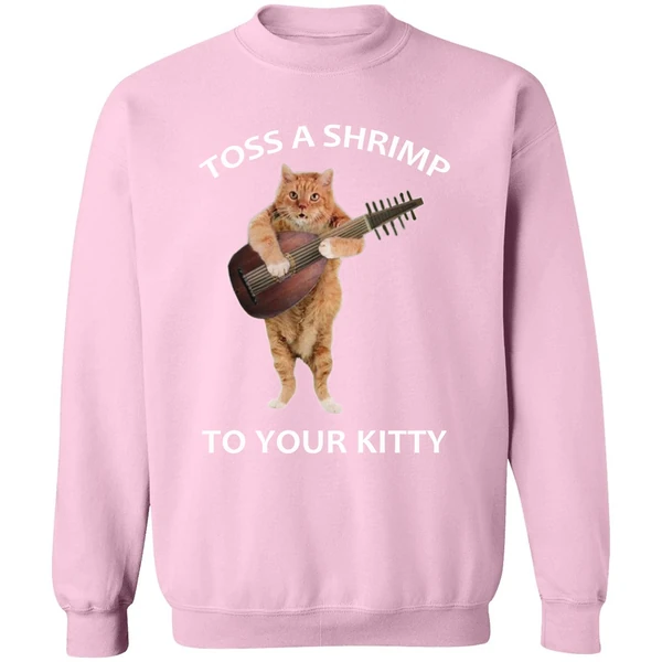 Cat Toss A Shrimp To Your Kitty Sweatshirt - Image 4