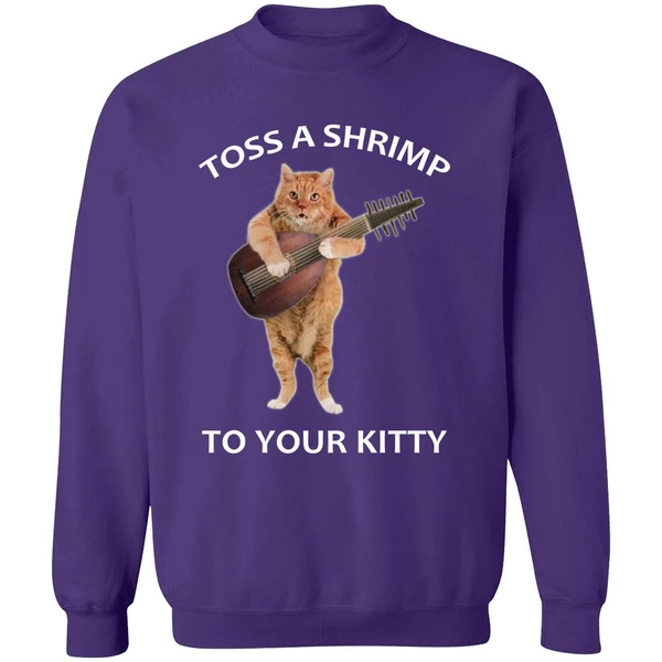 Cat Toss A Shrimp To Your Kitty Sweatshirt - Image 6