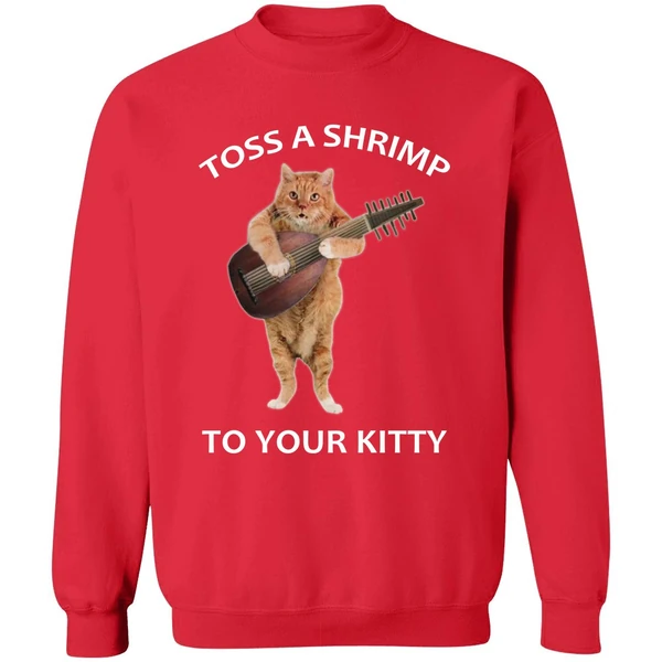 Cat Toss A Shrimp To Your Kitty Sweatshirt - Image 7