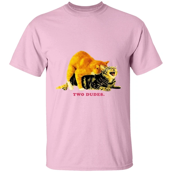 cat two dudes shirt lightpink