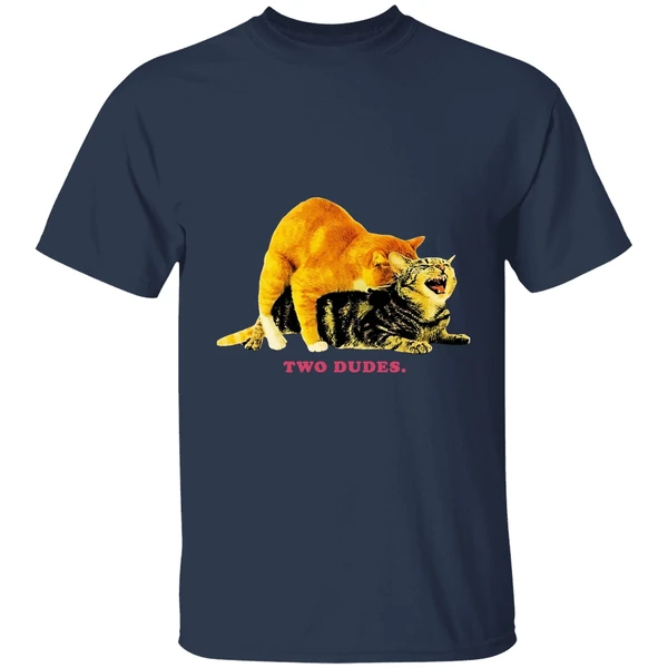 cat two dudes shirt navy