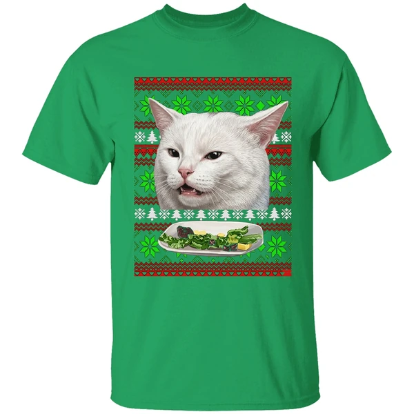 Cat Woman Yelling At Cat Christmas Shirt - Image 2