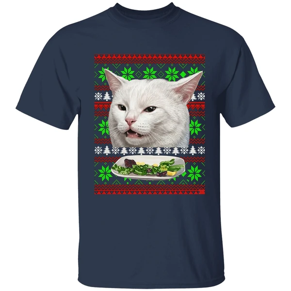 Cat Woman Yelling At Cat Christmas Shirt - Image 5
