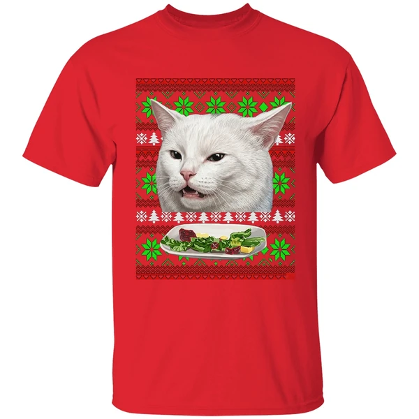 Cat Woman Yelling At Cat Christmas Shirt - Image 7