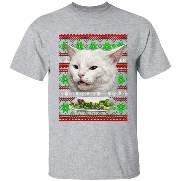 Cat Woman Yelling At Cat Christmas Shirt - Image 9