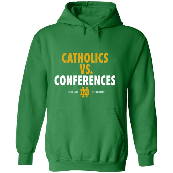 Catholics Vs Conferences Notre Dame Fighting Irish 2024 25 Playoff Hoodie - Image 2