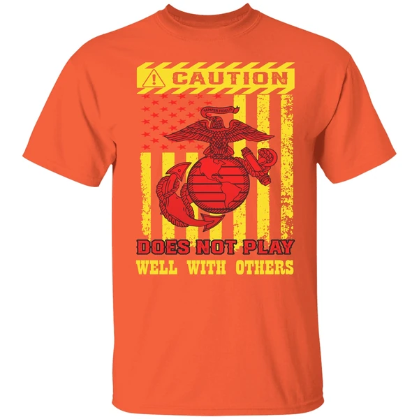 Caution Does Not Play Well With Others Us Marine Corps Shirt - Image 5