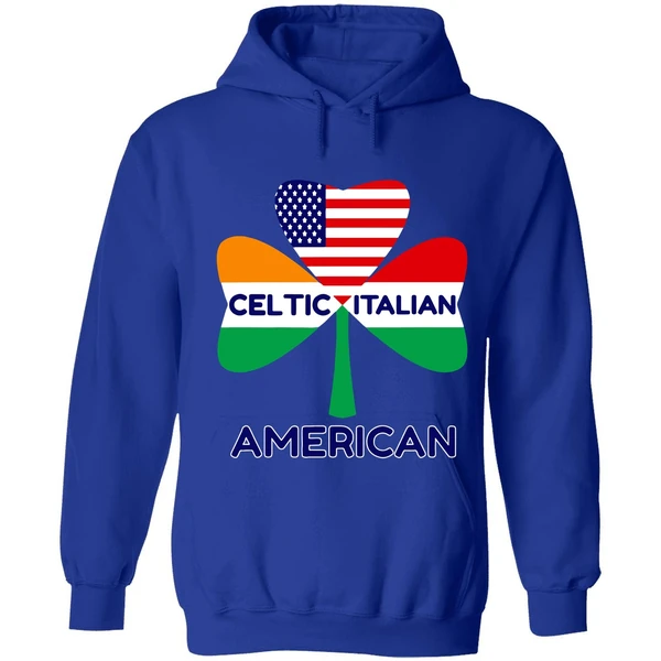 Celtic Italian American Irish Italian American Flag Shamrock Hoodie