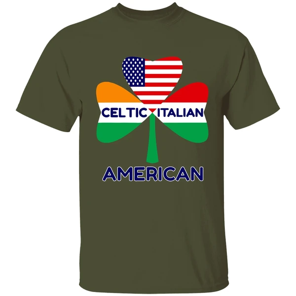 Celtic Italian American Irish Italian American Flag Shamrock Shirt - Image 3