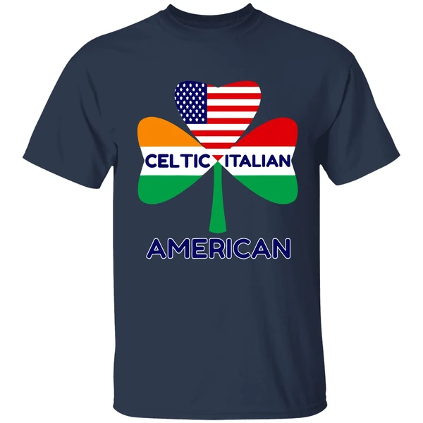 Celtic Italian American Irish Italian American Flag Shamrock Shirt - Image 4