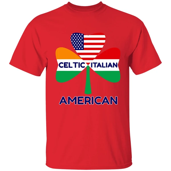Celtic Italian American Irish Italian American Flag Shamrock Shirt - Image 6
