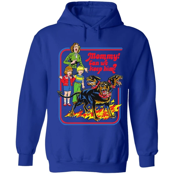 Cerberus Ringer Mommy Can We Keep Him Hoodie