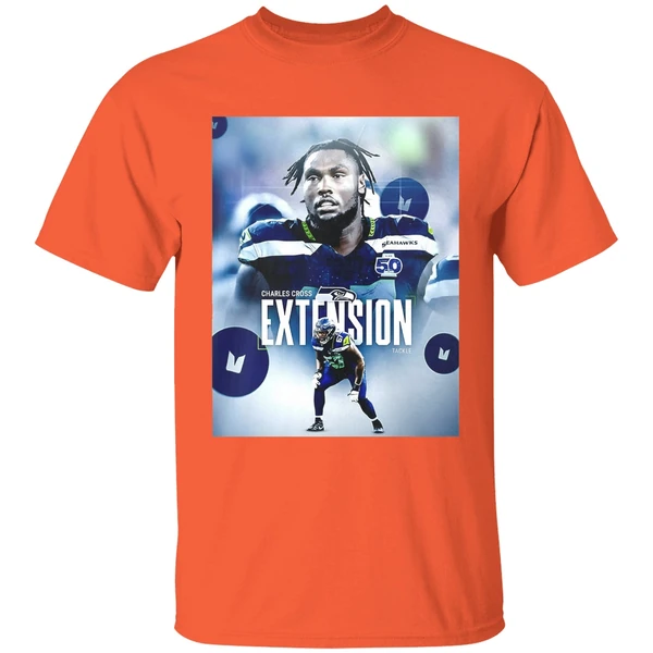 charles cross extension tackle seattle seahawks shirt orange