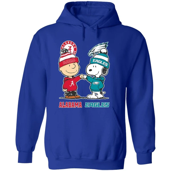 Charlie Brown And Snoopy Alabama Crimson Tide X Philadelphia Eagles Hoodie - Image 7