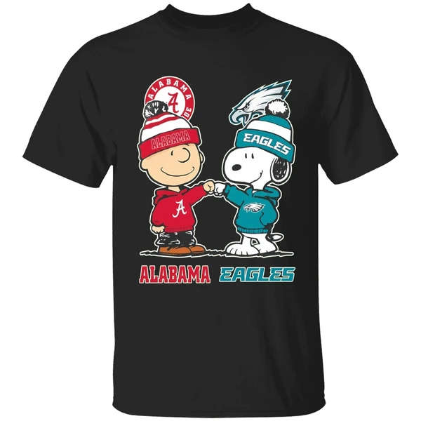 Charlie Brown And Snoopy Alabama Crimson Tide X Philadelphia Eagles Shirt