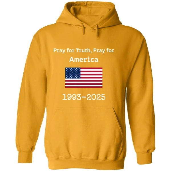 Charlie Kirk Pray For Truth Pray For America 1993 2025 Usa Flag Hoodie
