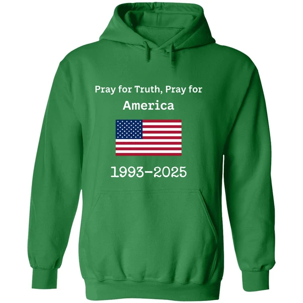 Charlie Kirk Pray For Truth Pray For America 1993 2025 Usa Flag Hoodie - Image 2