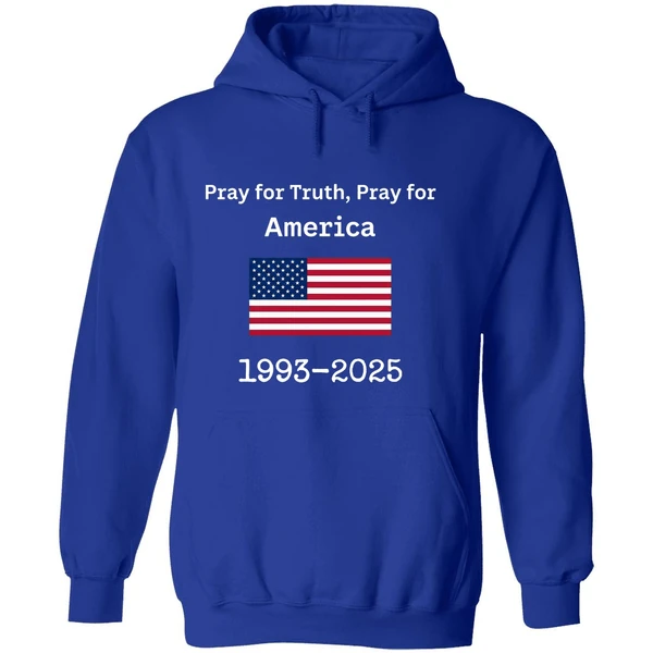 Charlie Kirk Pray For Truth Pray For America 1993 2025 Usa Flag Hoodie - Image 7