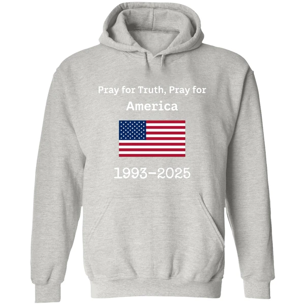 Charlie Kirk Pray For Truth Pray For America 1993 2025 Usa Flag Hoodie - Image 9