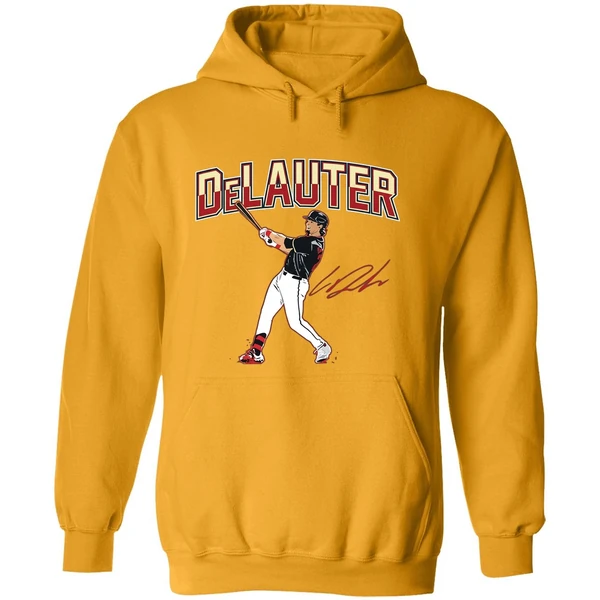 Chase Delauter Cleveland Guardians Baseball Slugger Swing Signature Hoodie