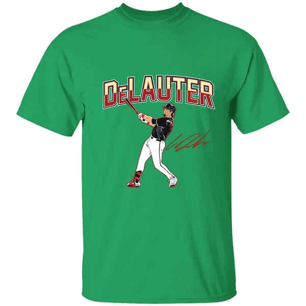 Chase Delauter Cleveland Guardians Baseball Slugger Swing Signature Shirt - Image 2