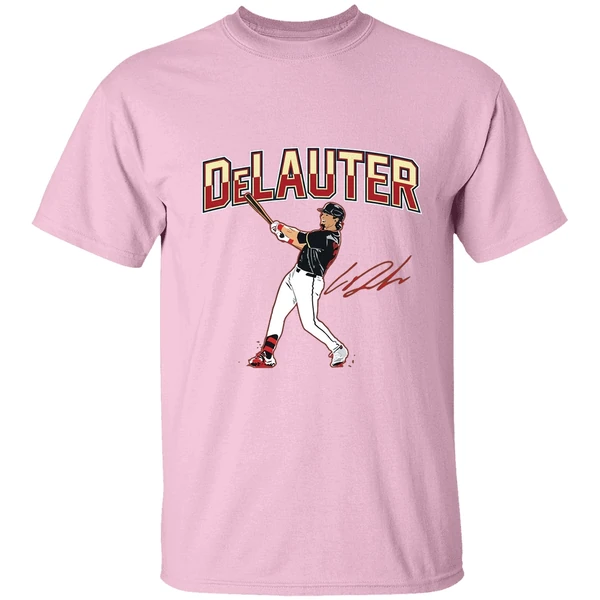 chase delauter cleveland guardians baseball slugger swing signature shirt lightpink