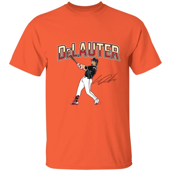 chase delauter cleveland guardians baseball slugger swing signature shirt orange