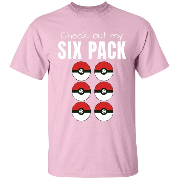 check out my six pack pokemon shirt lightpink
