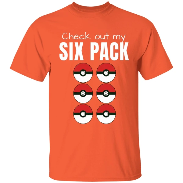 check out my six pack pokemon shirt orange