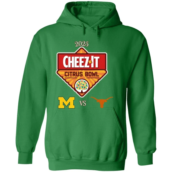 Cheez It Citrus Bowl 2025 Michigan Wolverines Vs Texas Longhorns Logo Hoodie - Image 2