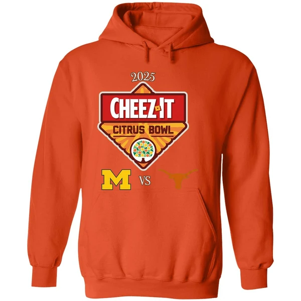 Cheez It Citrus Bowl 2025 Michigan Wolverines Vs Texas Longhorns Logo Hoodie - Image 6