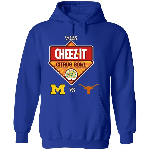 Cheez It Citrus Bowl 2025 Michigan Wolverines Vs Texas Longhorns Logo Hoodie - Image 7